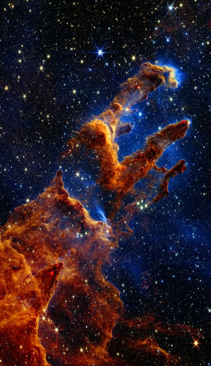 Обои Джеймс Уэбб, Столпы творения, Космический Телескоп Джеймса Вебба, телескоп, космический телескоп в разрешении 2160x3741