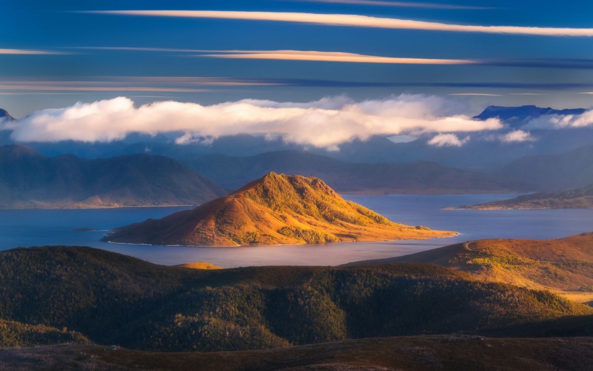 Обои Тасмания, Пик Скоттс, нагорье, гора, облако в разрешении 2560x1600