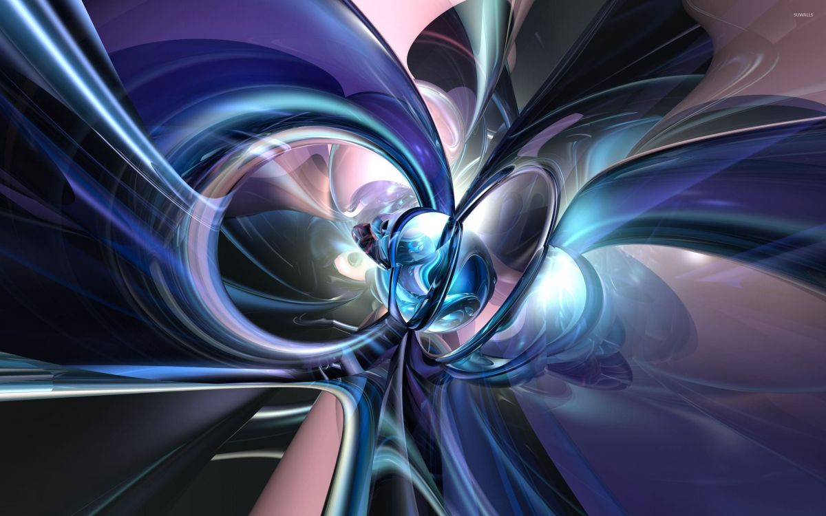Обои фрактальное искусство, фрактал, синий, пурпур, графика в разрешении 2560x1600