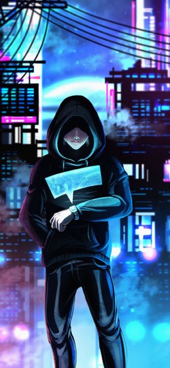 Обои пурпур, стояние, автомобильное освещение, прохлада, головной убор в разрешении 1080x2340