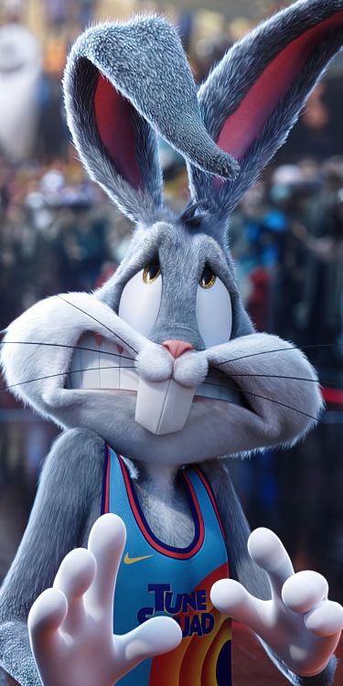 Обои Багз Банни космический джем, багз Банни, Лола Банни, ритм аль г, голова в разрешении 1080x2160