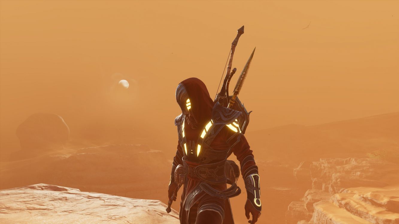 Обои десерт, пейзаж, горизонт, луна, Люди в природе в разрешении 2560x1440