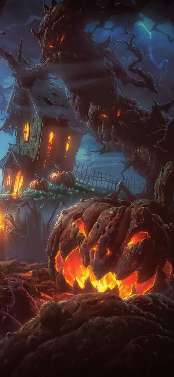 Обои атмосфера, мир, огонь, пламя, костер в разрешении 1080x2340