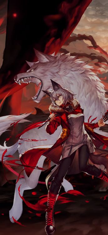 Обои проект красный аркнайт, рыцари, мультфильм, арт, событие в разрешении 1080x2340