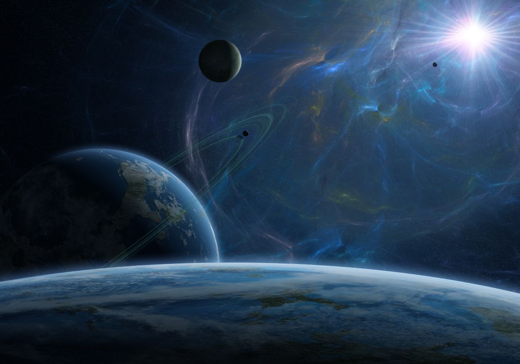 Обои космическое пространство, атмосфера, планета, астрономический объект, космос в разрешении 5000x3500