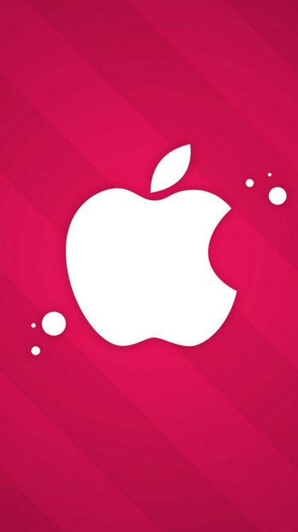 Обои apple, ios, красный цвет, розовый, сердце в разрешении 1080x1920