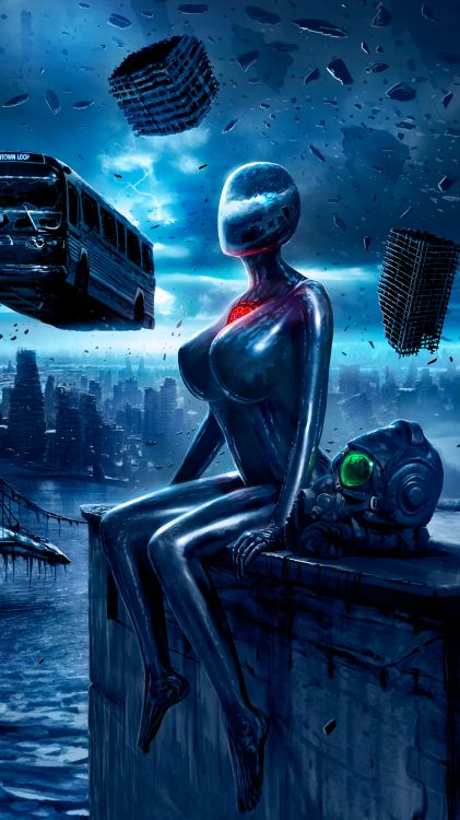 Обои вода, визуальное искусство, арт, фан арт, электрик в разрешении 1080x1920