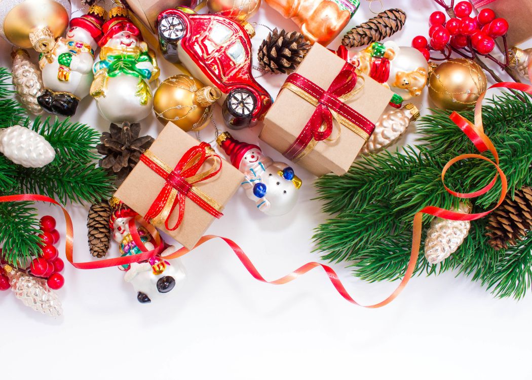 Обои Новый год, подарок, рождественский орнамент, Рождественские украшения, Рождество в разрешении 4758x3398