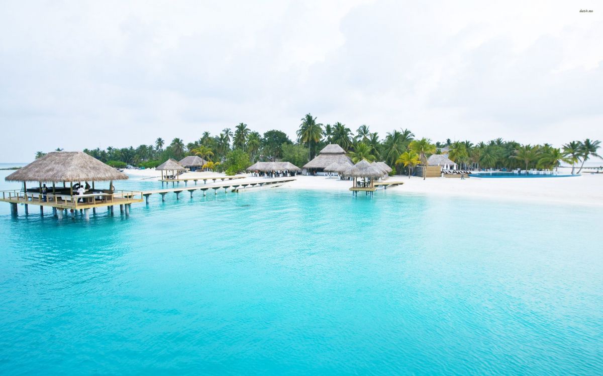 Обои Мальдивы, пляж, Остров, море, прибрежные и океанические рельефы в разрешении 2880x1800