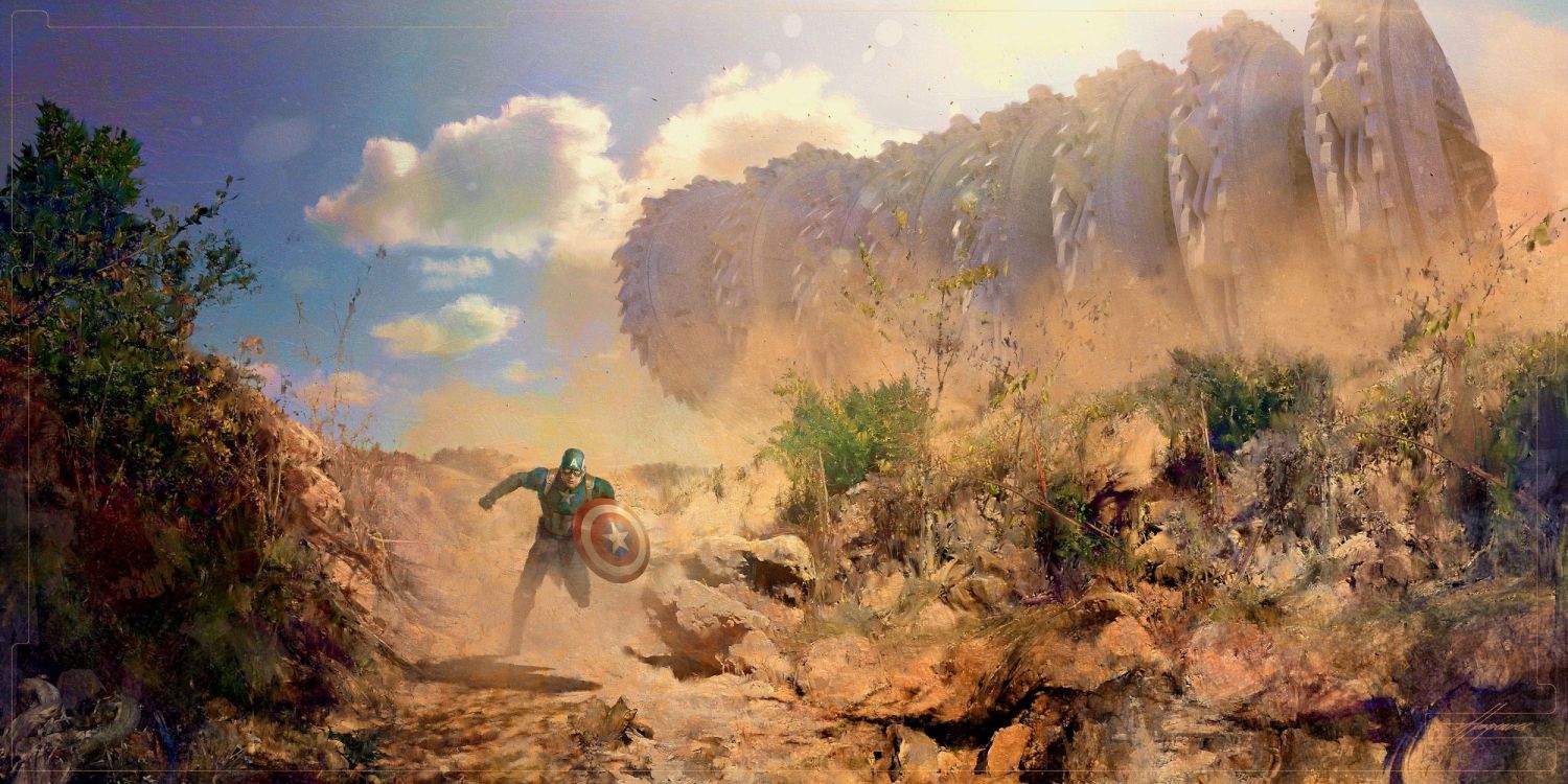 Обои Танос, Капитан Америка, Халк, marvel, арт в разрешении 2500x1250