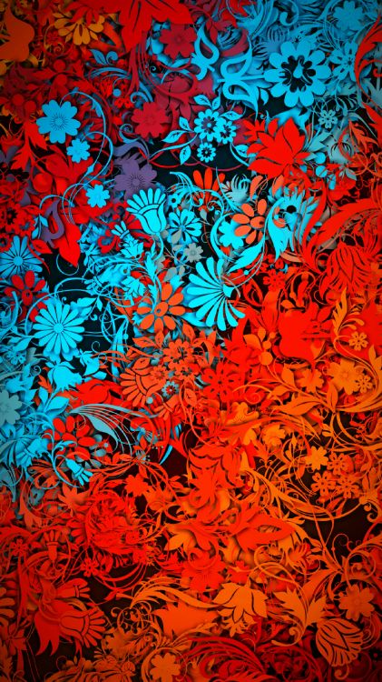 Обои мотив, красный цвет, Оранжевый цвет, желтый, визуальное искусство в разрешении 1440x2560