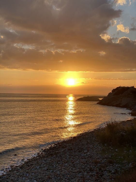 Обои горизонт, вода, облако, атмосфера, послесвечение в разрешении 1536x2048