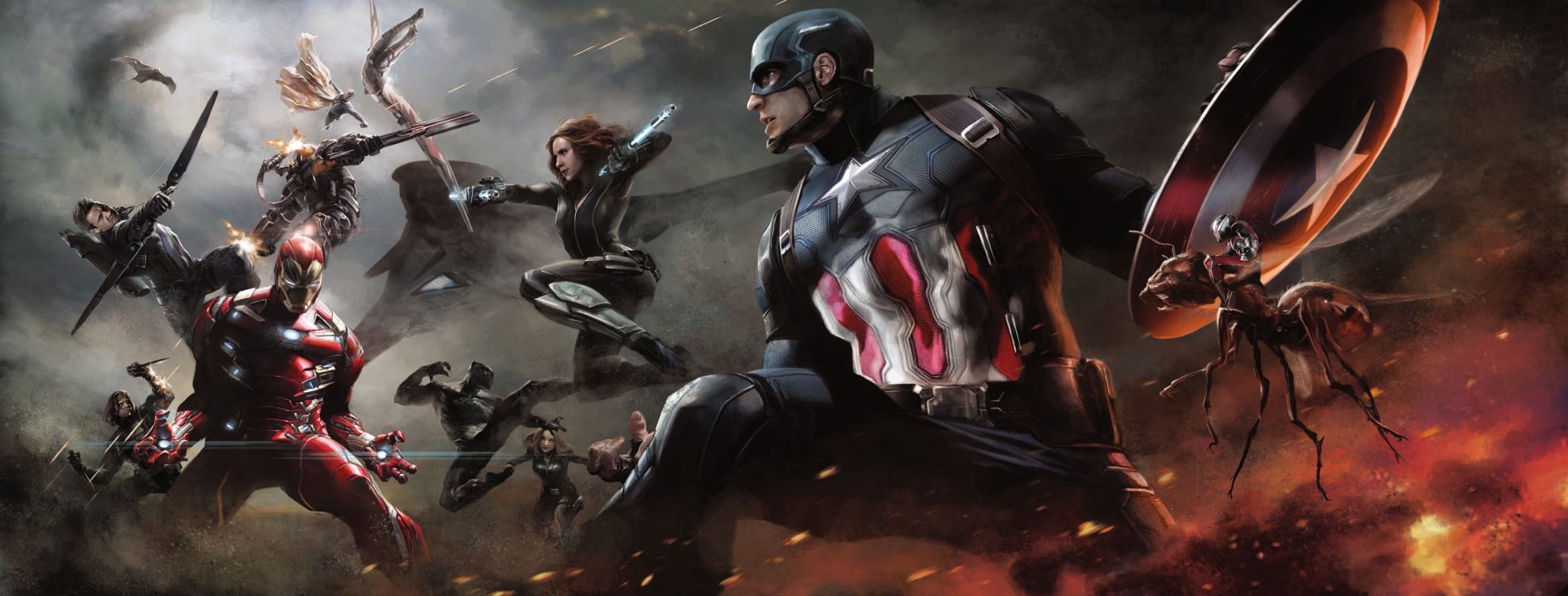 Обои Капитан Америка, marvel, супергерой, компьютерная игра, Студия Marvel в разрешении 3128x1188