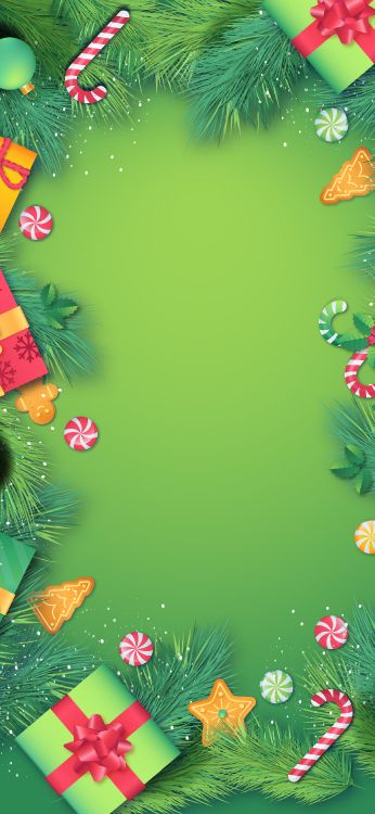 Обои зеленый, рождественский орнамент, наземное растение, событие, орнамент в разрешении 2250x4872