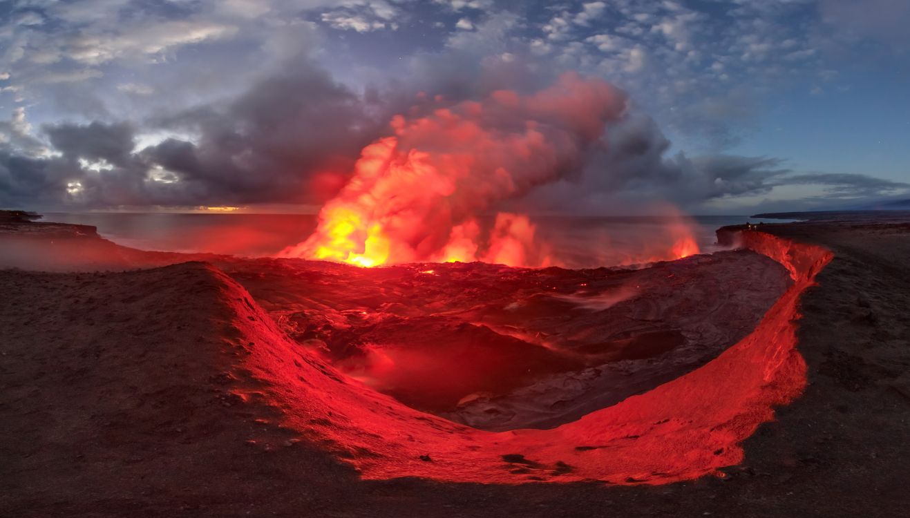 Обои ключевская сопка, вулкан, купол лавы, типы вулканических извержений, лава в разрешении 3543x2017