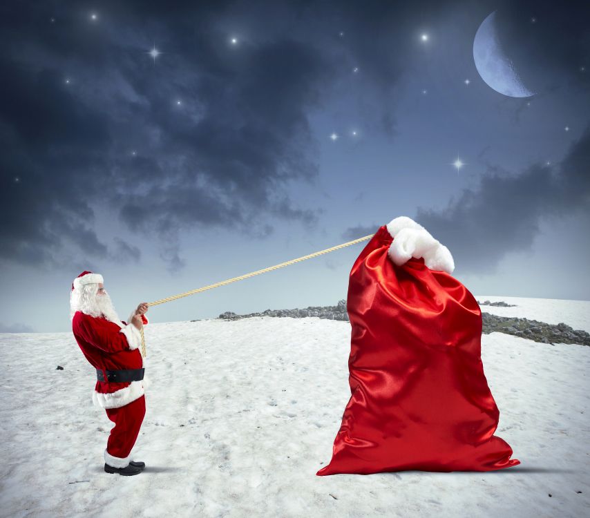 Обои Санта-Клаус, снег, зима, облако, замораживание в разрешении 5922x5200