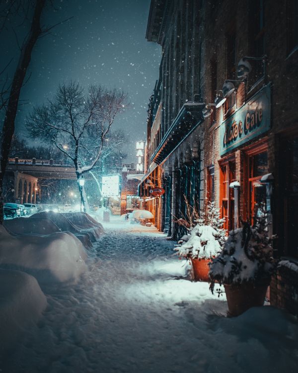 Обои зима, снег, замораживание, улица, городок в разрешении 3290x4112