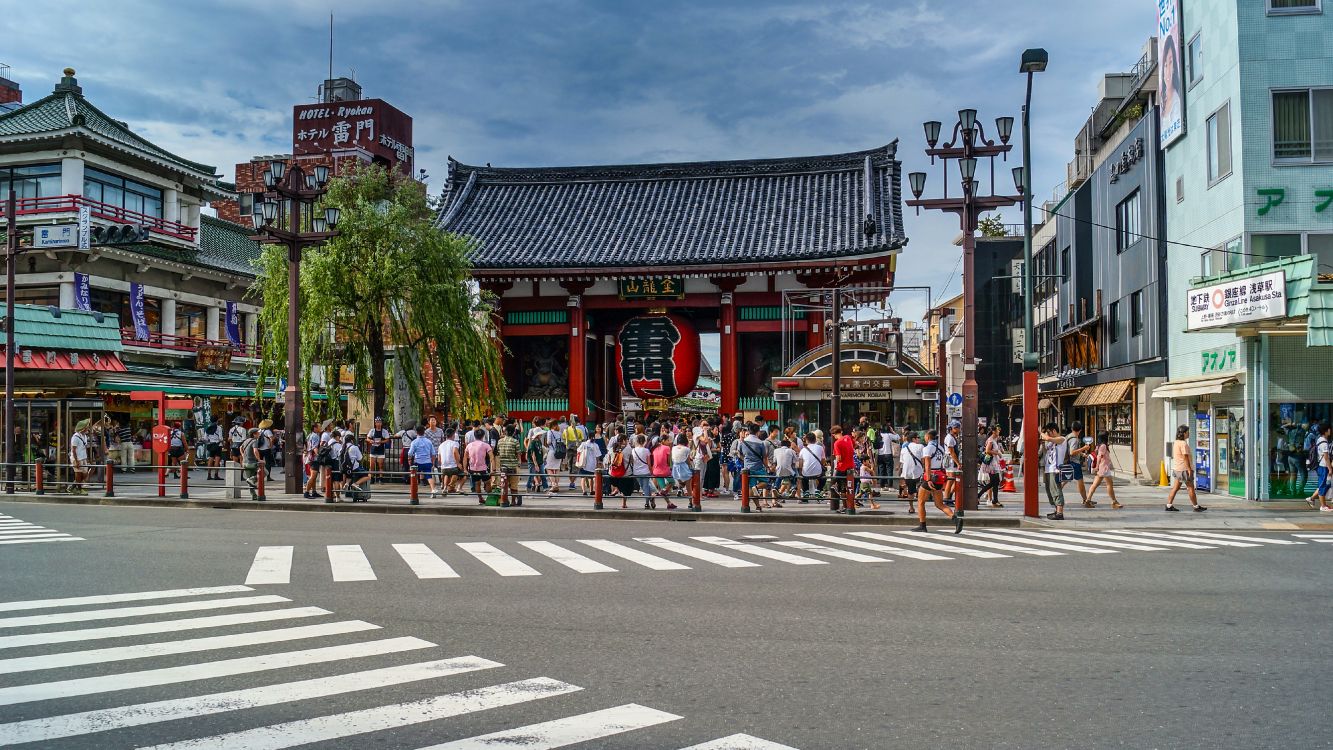 Обои Каминаримон, городок, пешеход, улица, город в разрешении 4674x2629