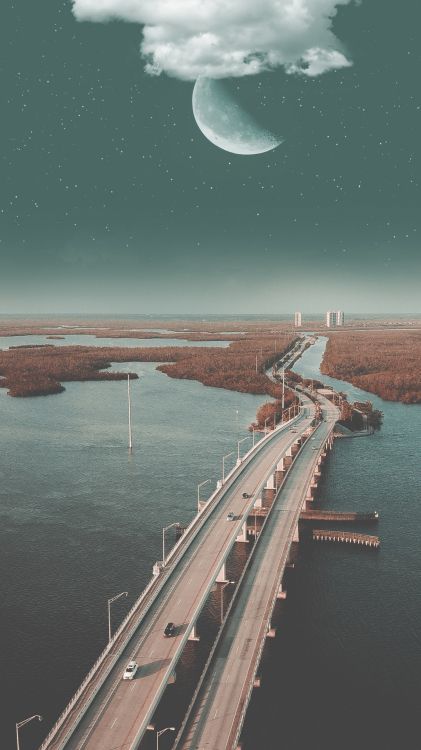 Обои вода, гидроресурсы, свет, луна, водоем в разрешении 1080x1920