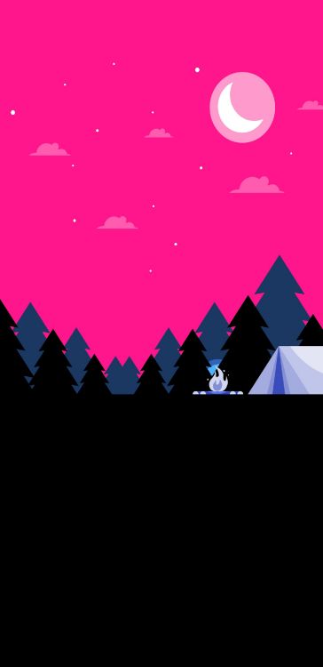 Обои графический дизайн, луна, природа, пурпур, освещение в разрешении 1440x2960