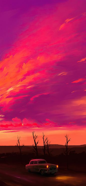 Обои послесвечение, облако, атмосфера, экорегион, природа в разрешении 1080x2340