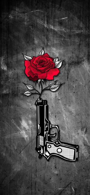 Обои визуальное искусство, графический дизайн, черный и белый, арт, цветок в разрешении 1080x2340