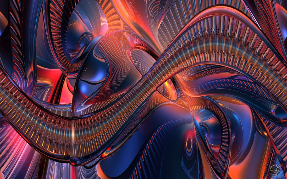 Обои фрактальное искусство, синий, психоделическое искусство, свет, пространство в разрешении 1920x1200