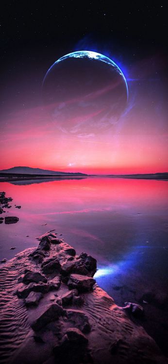 Обои природа, земля, атмосфера, космическое пространство, космос в разрешении 1080x2340