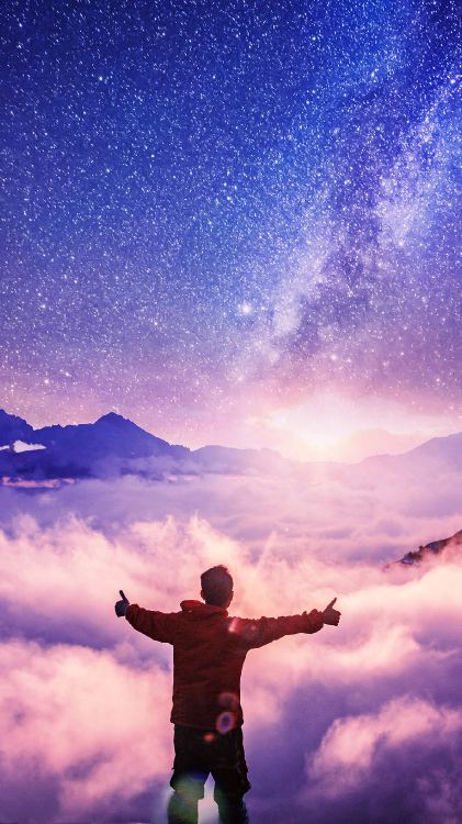 Обои облако, атмосфера, мир, свет, Люди в природе в разрешении 1440x2560