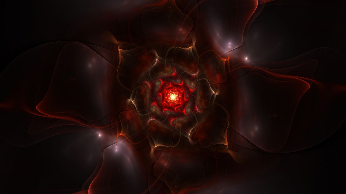 Обои фрактальное искусство, фрактал, цифровое искусство, арт, красный цвет в разрешении 2000x1125