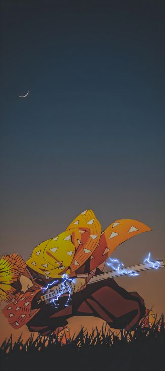 Обои аниме, зеницу агацума, Танджиро Камадо, убийца демонов kimetsu no yaiba, Хашибира Иноске в разрешении 4320x9648