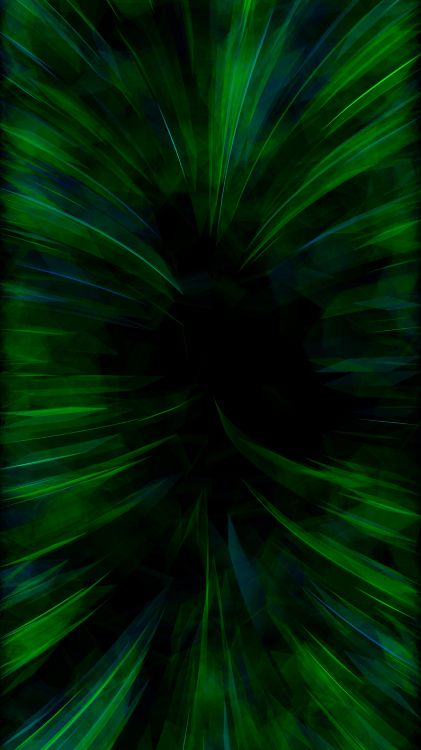 Обои зеленый, свет, фрактальное искусство, технологии, растение в разрешении 2160x3840