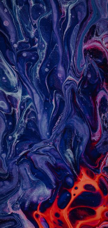 Обои пурпур, художественная краска, живопись, Фиолетовый, арт в разрешении 1420x3000