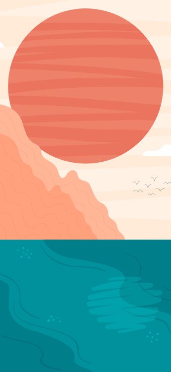 Обои арт, графический дизайн, Оранжевый цвет, полутона и оттенки, пурпурный цвет в разрешении 1179x2556