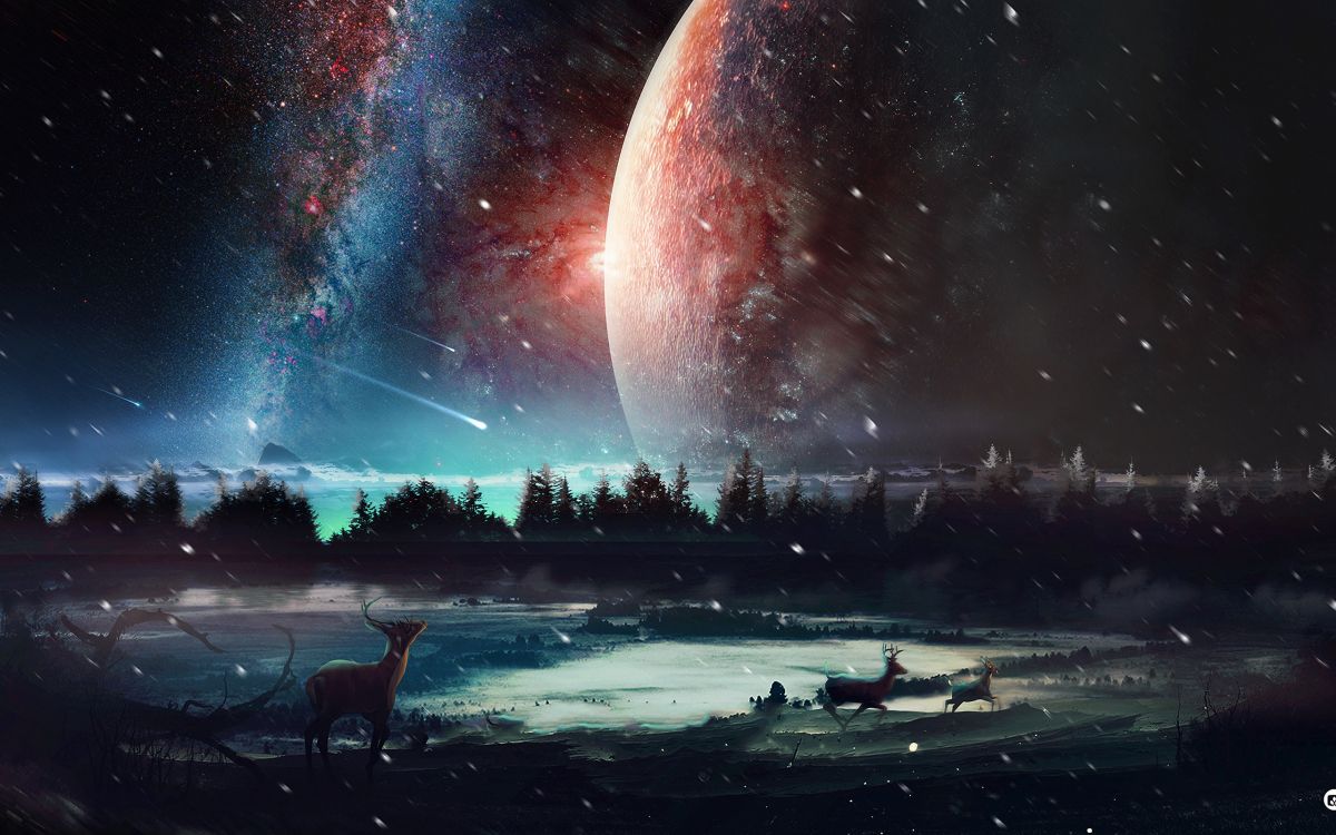 Обои природа, атмосфера, космос, космическое пространство, ночь в разрешении 2560x1600