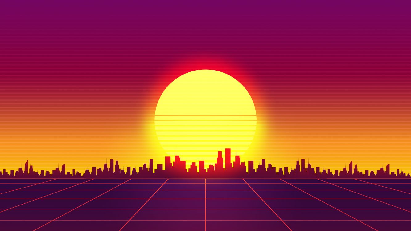 Обои Synthwave, атмосфера, экорегион, природа, окружающая среда в разрешении 3840x2160