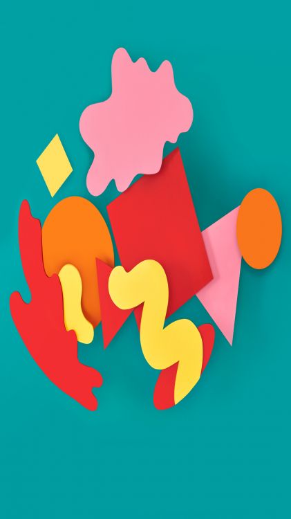 Обои андроид, Android P, Android Pie, цветовая палитра мемфиса, Пиксель 2 в разрешении 1080x1920