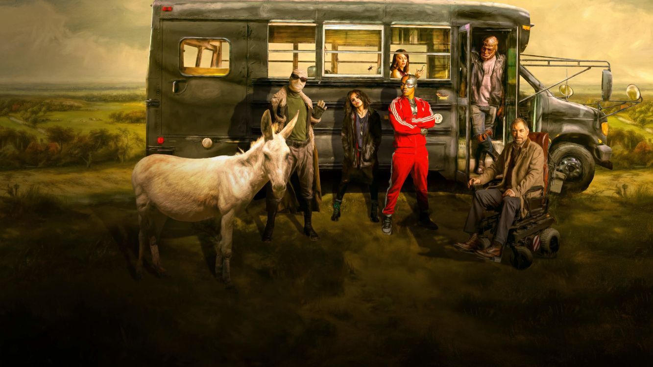 Обои Robotman, Сумасшедшая Джейн, Doom Патруль - 1 Сезон, Doom Патруль Патруль, транспорт в разрешении 3840x2160