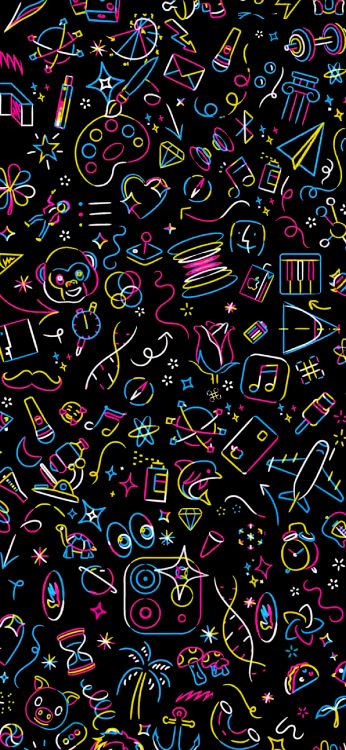 Обои яблоко, арт, узор, иллюстрация, круг в разрешении 1290x2796