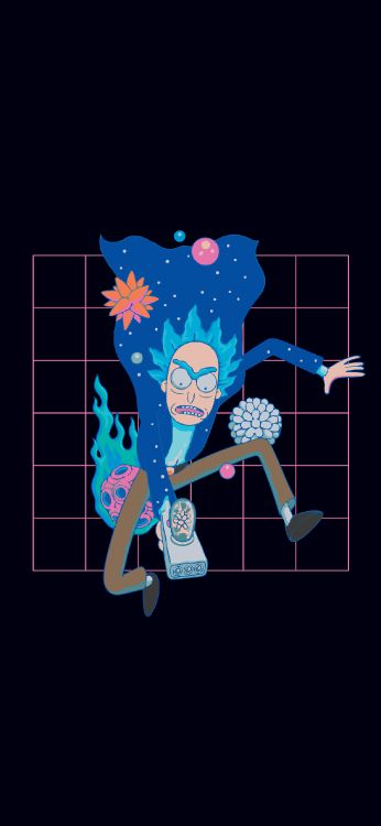 Обои амолед, Рик и Морти, Морти Смит, Рик Санчез, постер в разрешении 1242x2688