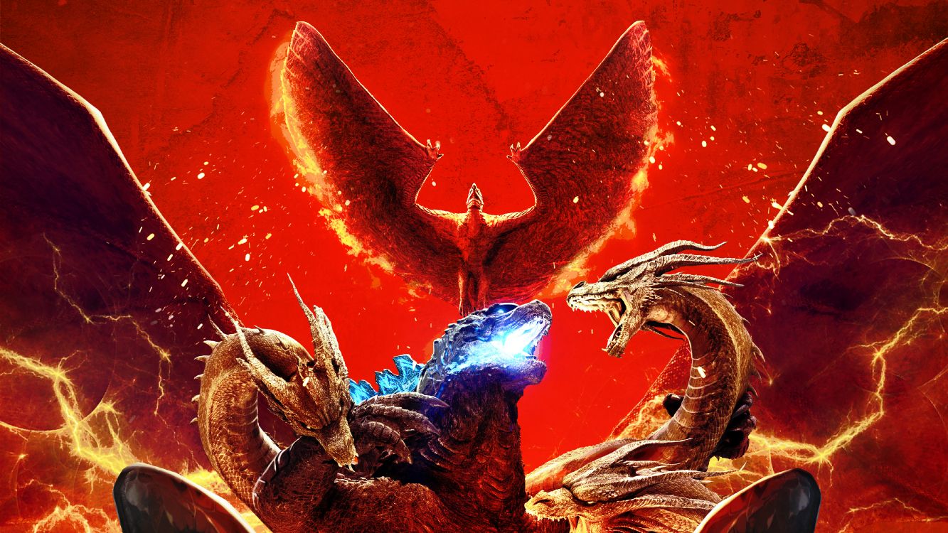 Обои мифология, Мотра, Годзилла, арт, Научная фантастика в разрешении 4500x2531