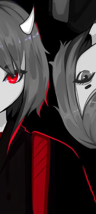 Обои мультфильм, мультик, смартфон, живопись, волосы в разрешении 1080x2400