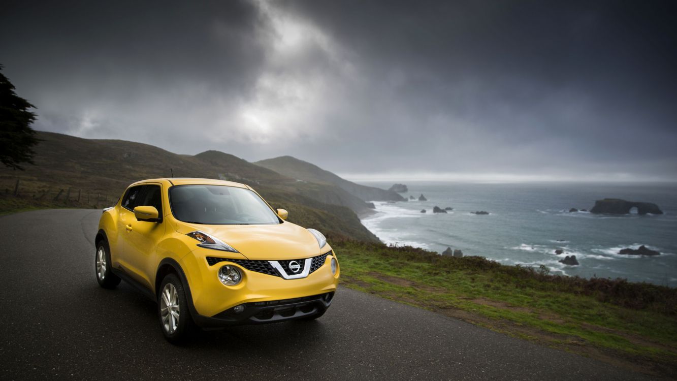 Обои nissan juke, авто, Ниссан, кроссовер, желтый в разрешении 2560x1440