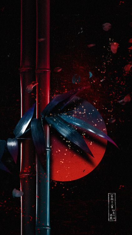 Обои темнота, жидкий, автомобильное освещение, красный цвет, дерево в разрешении 3240x5760