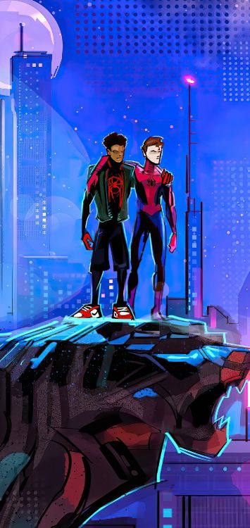 Обои забава, синий, развлечение, человек-паук, красный цвет в разрешении 1420x3000