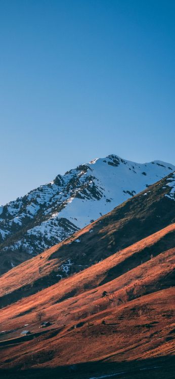 Обои снег, природа, гора, пейзаж, горный хребет в разрешении 1797x3889