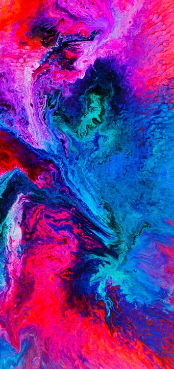 Обои живопись, визуальное искусство, акриловая краска, художественная краска, синий в разрешении 1420x3000