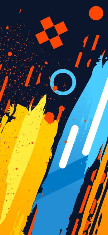 Обои андроид, андроид 10, желтый, красочность, Апельсин в разрешении 1080x2340