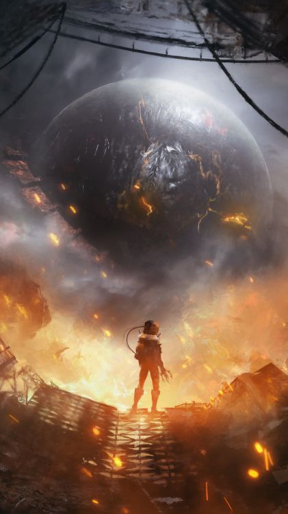 Обои концепт-арт научная фантастика планета, арт, Научная фантастика, цифровое искусство, планета в разрешении 2160x3840