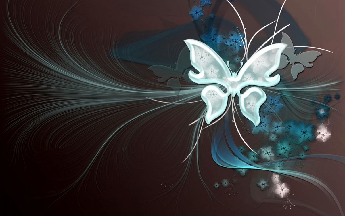 Обои синий, фрактальное искусство, графический дизайн, бабочка, арт в разрешении 2880x1800